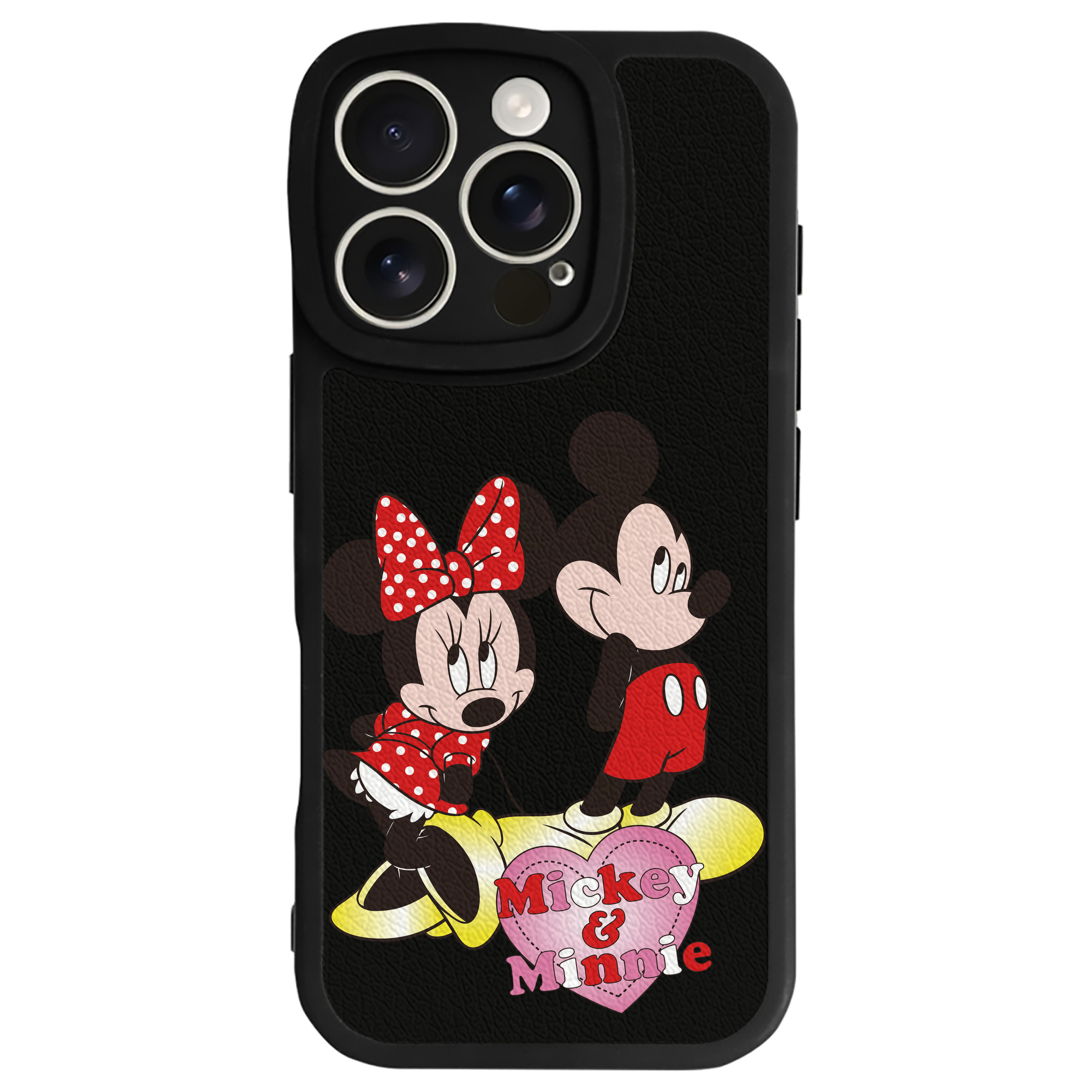 （画像用） ミッキーマウス Mickey Mouse 【iPhone 16シリーズ対応】シリコンスマホケース（レザー調） 材質：シリコン